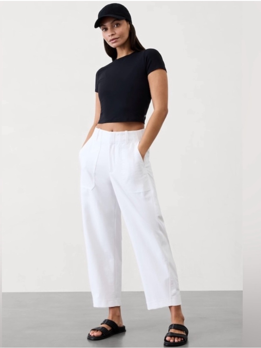 NWT Athleta Skyline High Rise Barrel Leg Pant | Bright White - Size 4